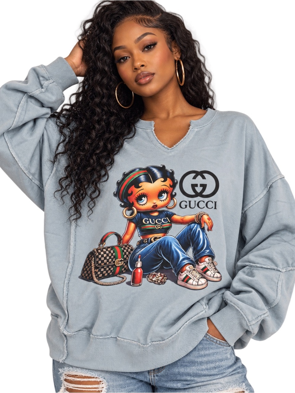 Custom design sweater size XL Ptp 25